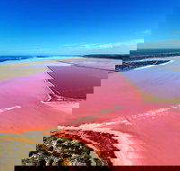 Pink Lake Aerial Flyover from Geraldton - Accommodation Gold Coast
