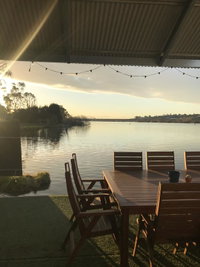 Shack built over the Murray River